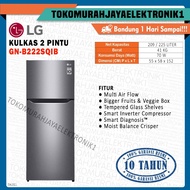 Kulkas LG 2 Pintu Inverter 225L Top Freezer Fridge in Dark Graphite Steel GN-B222SQIB Garansi Resmi 