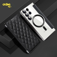 Flip Cover Magsafe Samsung S22 S23 S24 S25 S26 Ultra Plus Flip Cover Magsafe Magnetic Leather Wallet