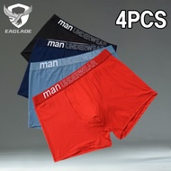 EAGLADE 4PCS Boxer Brief for Mens Underwear Man Stretchable Breathable 345 in Red H08