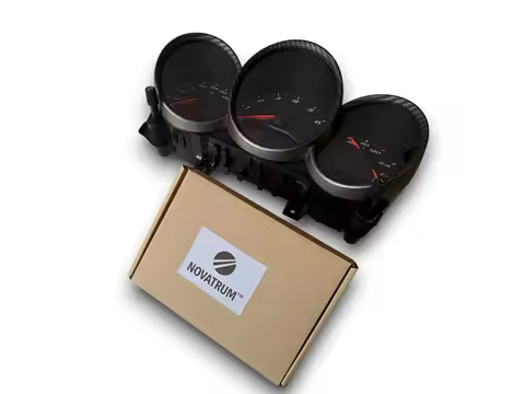 Matt Carbon Fiber Style Dashboard Dial Gauge Rings Bezel Trim for Porsche Cayman Boxster S 987