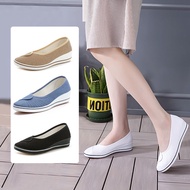 Flat Brand nurse shoes Women white wedge Old Beijing Cloth shoes A plate nurse shoes shoes white wed