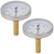 Water Temperature Gauge 120° C 1/2inch Screw-in Buffer Boiler Heating with 2pcs Copper Sheath