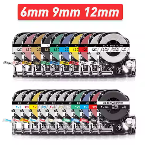 1pcs Compatible Epson Label Tape SS12KW SS9KW SS6KW SS18KW SS24KW use for EPSON LW-300 LW-400 LW-600