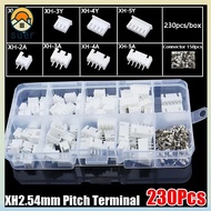SUERHD 230Pcs Pin Connector, XH2.54 Male And Female 2.54mm Pitch Terminal,  4 Value 2p 3p 4p 5pin Ho