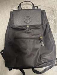 Tory Burch 黑色尼龍皮革背包