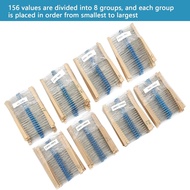 3120pcs 156 Values Metal Film Resistor Kit Minidodoca 1 Ohm-10M Ohm 1/4W 0.25 watt ±1% Tolerance Fix