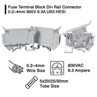 Fuse Terminal Block Block Din Rail Connector 0.2~4mm 800V 6.3A UK5 HESI G2159