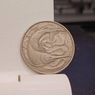 Original Old Singapore SGD 20 Cents Dollar Coins Year 1975