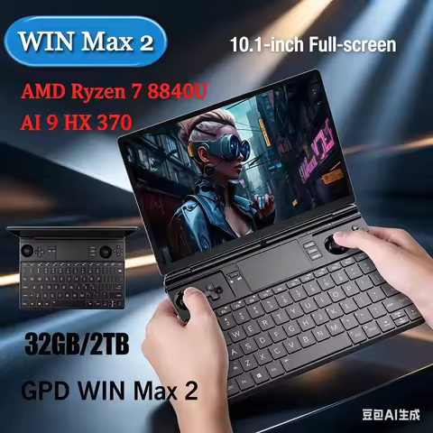 Blazing Fast GPD 2025 WIN Max 2 32GB RAM 1TB 2TB SSD Hard Disk CPU AMD 8840U AI9 HX370 Processor Smo