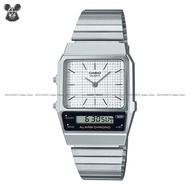 CASIO AQ-800E-7A Unisex VINTAGE Analog-Digital Watch Dual Time SS Bracelet White *Original
