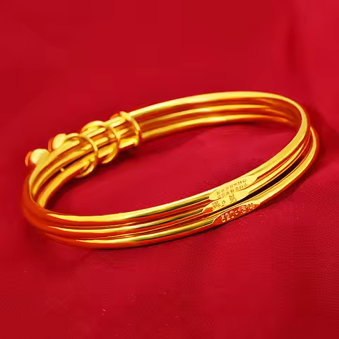Beautiful Meaning Thin Coil Three Lifetimes Bracelet For Women 24K Gold AU999 | Predestined three li