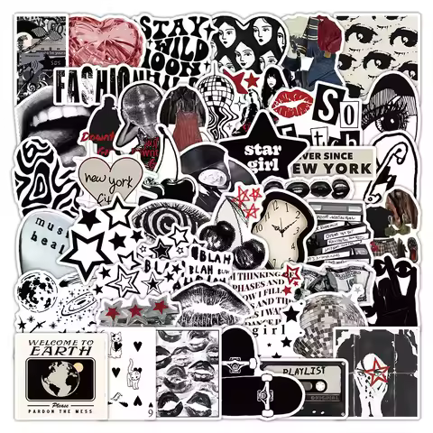 52 Pcs Y2k Aesthetic Stickers - Vintage 2000s Decor Decals for Journals, Phone Cases & Laptops Anime