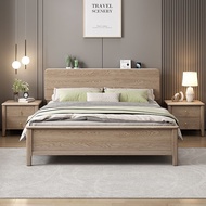 【Free Shipping】Ash Wooden Bed Frame Single/Super Single/Queen/King Size Bed frame With Mattress Wooden Bed frame