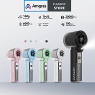 Amgras MetaIce Fan Hyper High-Speed ​​Handheld Spray Fan Mini Ultralight Portable Kipas 6000mAh LED 