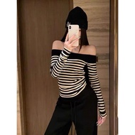 SUPER ATTRACTIVE COOL STRIPED FLAT SHOULDER SHIRT S6631