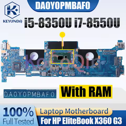 DA0Y0PMBAF0 For HP EliteBook X360 G3 Notebook Mainboard SR3L9 i5-8350U SR3LC i7-8550U L31865-001 Lap