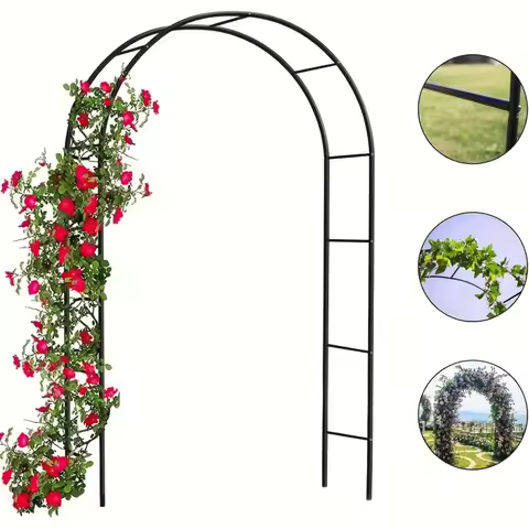 1pc, Metal Garden Arch, 100inch Large Size Heavy Duty Steel Frame Garden Arch With Gothic Style, Wed
