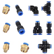 Air Line Tubing Kit, 5/16 Inch (8MM) OD x 32.8 Feet Pneumatic PU Air Hose Pipe Tube and Push to Conn