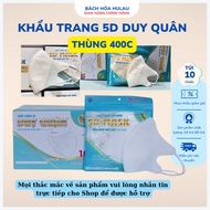 (Box of 400) Duy Quan 5D mask, 3-layer antibacterial fine dust mask using Korean DQ technology