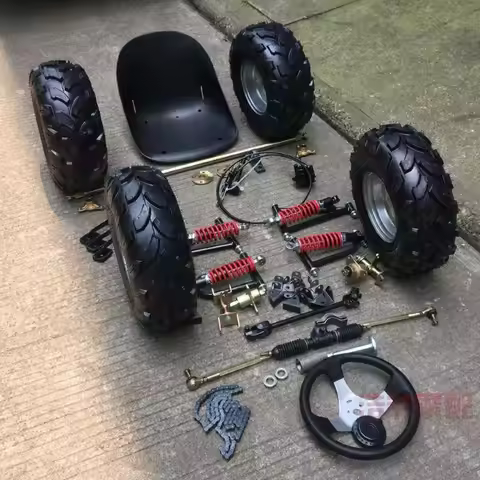 Modified kart accessories Homemade four-wheeler front rear suspension steering wheel steering 1 mete