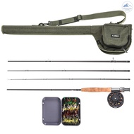 【Hot Sale】 9' Fly Fishing Rod and Reel Combo with Carry Bag 20 Flies Complete Starter Package Fly Fi