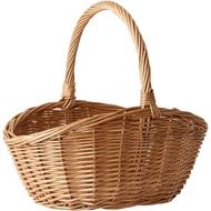 Fruit Storage Basket Vegetable Basket Bamboo Weaving Hand-Woven Wholesale Rattan Carrying Basket Bam