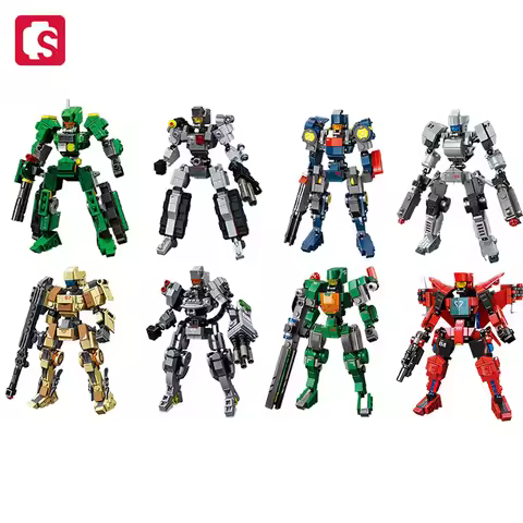 SEMBO Transforming Mech Assemblage Building Block MOC Robot Model Bricks Car Construction Set Kids T