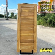 🚛SLK🚛 ประตูไม้สักโมเดิร์น ประตูบ้าน ขนาด 80*200 / 90*200 / 100*200 ซม. แบบโมเดิร์น ประตูห้องนอน ประต