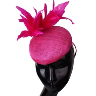 Sinamay 4-Layer Fascinator Magsusumbrero Kababaihang Elegante Buntot Kababaihan Simbahan Fedoras Ma
