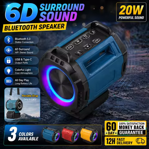 Bluetooth Speaker For Milwaukee/Makita/Dewalt/Bosch 18V 20V Battery With USB Type-C Port Charge Play