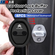 4Pcs Citroen Silicone Car Door Lock Protection Cover Door Lock Shock Absorber Silent Accessories for