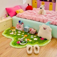 Karpet bilik tidur INS style garden green space plant three-dimensional velvet size 50*100cm-75*150c