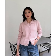 GONEGANI OFFICIAL - Women's Button-Down Sweater Made of Cashmere Wool Blend Gape Sweater