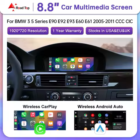 Road Top Touch Screen For BMW 5 Series E60 E61 3 Series E90 E91 E92 E93 CCC/CIC Wireless Carplay Car