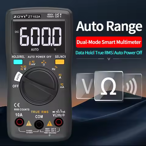 ZOYI ZT-102A Smart Dual-Mode High-Precision Multimeter, Measures Voltage/Resistance/Diode/Capacitanc