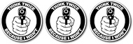 Think Twice Armed Warning Sticker Property Home Protection, 2nd Amendment Decal, 5 inches - Car Bump