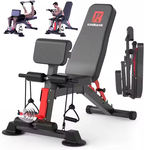 14-in-1 Foldable Dumbbell Bench Weight Pre-Assembled Multi-Functional 1000 lbs 6 Adjustable Levels f
