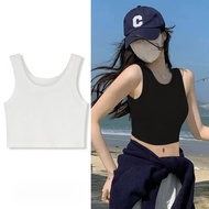 Sleeveless Solid Color Camisole Women's All-Match plus Size Trend Crop Top Bottoming Small Vest Wome