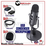 Ezitech USB Microphone, Metal Condenser Recording Microphone for Laptop