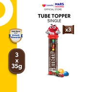 [Bundle of 3] M&MS Tube Topper 28g Chocolate / Milky / Snacks (Random Design) [Exp: 11/July/2026]