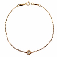 狀況極佳 ◇ TIFFANY&Co. Tiffany By the Yard Elsa Peretti 750 (PG) 手鍊，鑲嵌 1 顆鑽石（約 0.1 克拉），直徑約 4.55 毫米，玫瑰金，西
