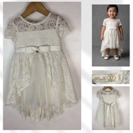 Nimble Off-White Ivory Lace Dress | Soft & Non-Itchy | Baptism Wedding Flower Girl Gown