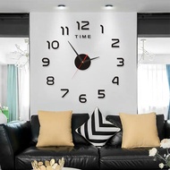 ZZOOI 3D Wall Clock Mirror Wall Stickers Creative DIY Wall Clocks Removable Art Decal Sticker Home Decor Living Room Quartz Needle