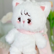 20Cm Mikko ผ้าฝ้ายตุ๊กตาผ้ากำมะหยี่นุ่ม Boneka Mainan การ์ตูนอะนิเมะน่ารักหัวใจเด็กผู้หญิงโบว์สีชมพู