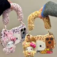 Creative Leopard Print hello Kitty Phone Case High-value iPhone Case Dopamine hello Kitty Phone Prot