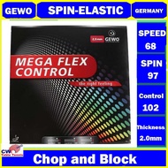 Gewo Mega Flex Control Table Tennis Rubber (Made in Germany) Spin-Elastic Chop And Block Ping Pong G