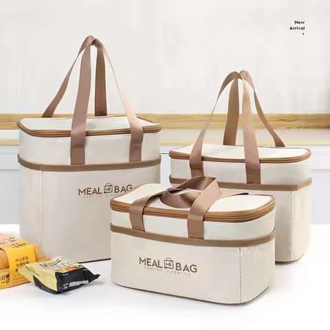 Portable Waterproof Insulated Lunch Bag with Shoulder Strap, Fresh Aluminum A-DH Food Container, The