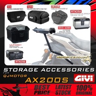 GIVI QJMOTOR AX200S SRX(S) EXTREME SPECIAL RACK (5KG) & ULTIMO/MATTERHORN/ALUMINIUM MONOLOCK TOP CAS