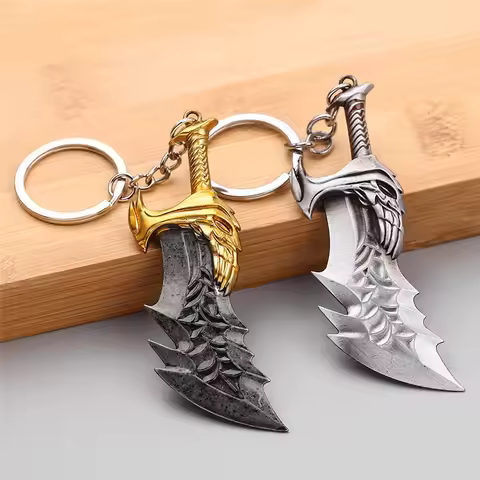 Retro God of War 4 Kratos Sword Keychain Punk Pendant Men's Jewelry Souvenir Trinket - Stylish Keyri
