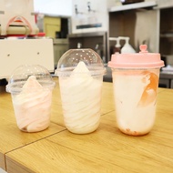 90 Caliber U-shaped Bra 360/400/500 Sundae Glass Fat Ice Cream Cup Commercial Custom Dirty Milk Tea 